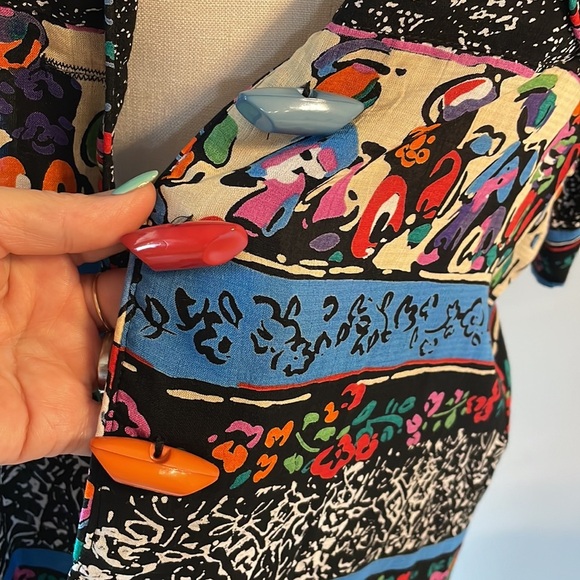 PLATINUM by DOROTHY SCHOELEN VTG AFRICAN cultural PRINT 2 piece skirt set size 4 - Picture 10 of 17